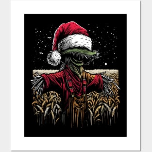 Scarecrow Santa Hat Posters and Art